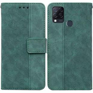 For Infinix Hot 10s / Hot 10T Geometric Embossed Leather Phone Case(Green)