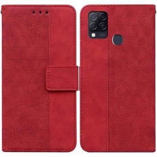 For Infinix Hot 10s / Hot 10T Geometric Embossed Leather Phone Case(Red)