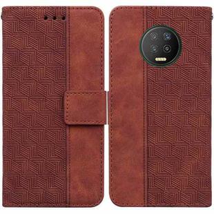 For Infinix Note 7 X690 Geometric Embossed Leather Phone Case(Brown)