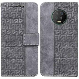 For Infinix Note 7 X690 Geometric Embossed Leather Phone Case(Grey)