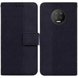For Infinix Note 7 X690 Geometric Embossed Leather Phone Case(Black)