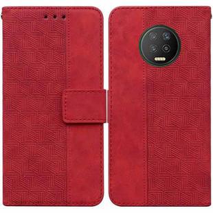 For Infinix Note 7 X690 Geometric Embossed Leather Phone Case(Red)