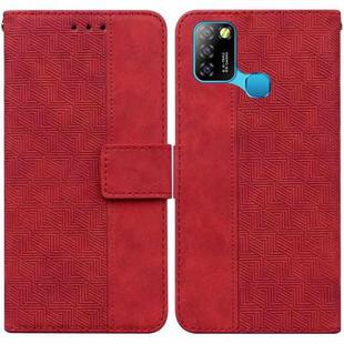 For Infinix Smart 5 X657 / Hot 10 Lite Geometric Embossed Leather Phone Case(Red)