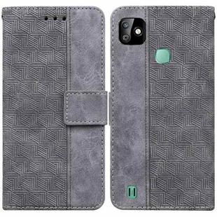 For Infinix Smart HD 2021 X612 Geometric Embossed Leather Phone Case(Grey)
