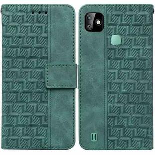 For Infinix Smart HD 2021 X612 Geometric Embossed Leather Phone Case(Green)