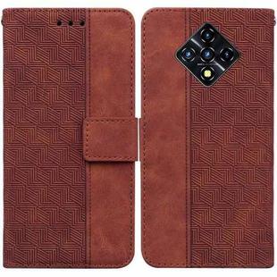 For Infinix Zero 8 X687 Geometric Embossed Leather Phone Case(Brown)