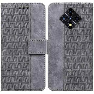 For Infinix Zero 8 X687 Geometric Embossed Leather Phone Case(Grey)