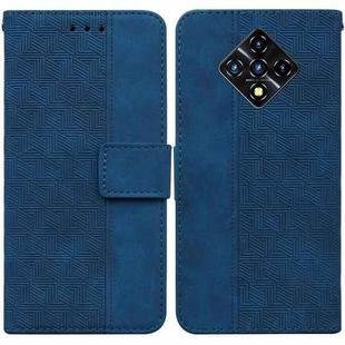 For Infinix Zero 8 X687 Geometric Embossed Leather Phone Case(Blue)