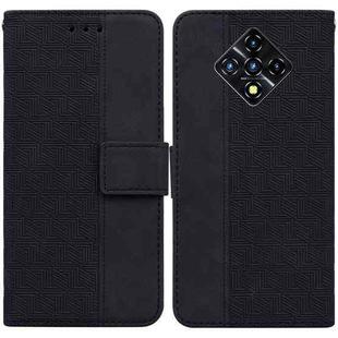 For Infinix Zero 8 X687 Geometric Embossed Leather Phone Case(Black)