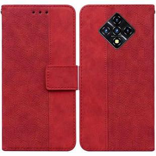 For Infinix Zero 8 X687 Geometric Embossed Leather Phone Case(Red)