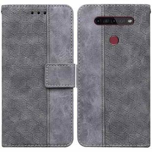 For LG K41S / K51S Geometric Embossed Leather Phone Case(Grey)