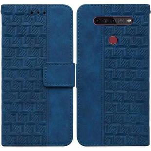 For LG K41S / K51S Geometric Embossed Leather Phone Case(Blue)
