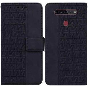 For LG K41S / K51S Geometric Embossed Leather Phone Case(Black)