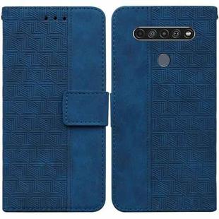 For LG K61 Geometric Embossed Leather Phone Case(Blue)