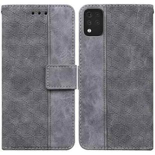 For LG K42 Geometric Embossed Leather Phone Case(Grey)