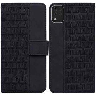 For LG K42 Geometric Embossed Leather Phone Case(Black)