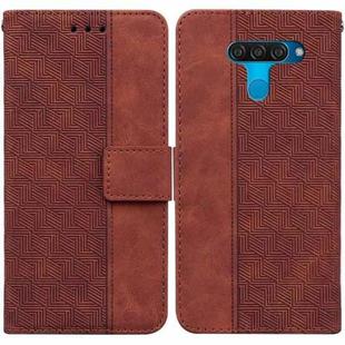 For LG K50 / Q60 Geometric Embossed Leather Phone Case(Brown)