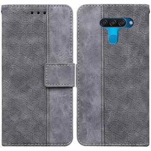 For LG K50 / Q60 Geometric Embossed Leather Phone Case(Grey)