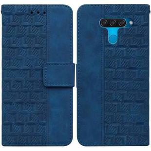 For LG K50 / Q60 Geometric Embossed Leather Phone Case(Blue)