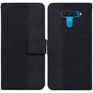 For LG K50 / Q60 Geometric Embossed Leather Phone Case(Black)
