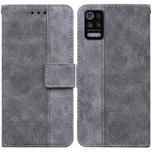 For LG K52 / K62 / Q52 Geometric Embossed Leather Phone Case(Grey)