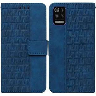 For LG K52 / K62 / Q52 Geometric Embossed Leather Phone Case(Blue)