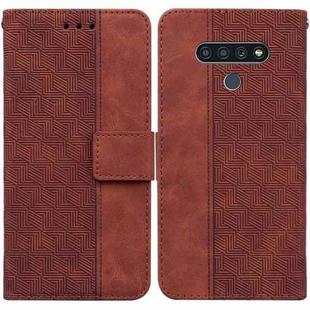 For LG Stylo 6 / K71 Geometric Embossed Leather Phone Case(Brown)