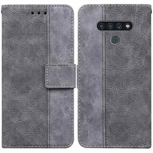 For LG Stylo 6 / K71 Geometric Embossed Leather Phone Case(Grey)