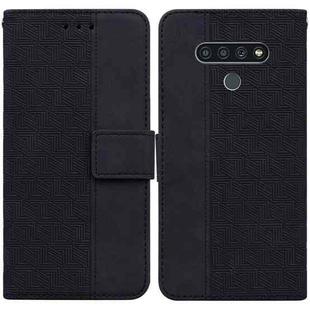 For LG Stylo 6 / K71 Geometric Embossed Leather Phone Case(Black)