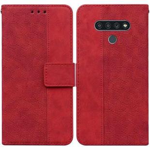 For LG Stylo 6 / K71 Geometric Embossed Leather Phone Case(Red)