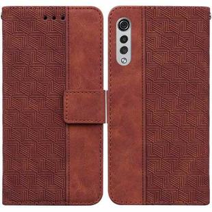 For LG Velvet / G9 5G / 4G Geometric Embossed Leather Phone Case(Brown)