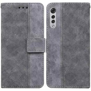 For LG Velvet / G9 5G / 4G Geometric Embossed Leather Phone Case(Grey)