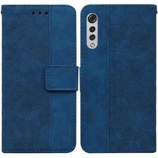 For LG Velvet / G9 5G / 4G Geometric Embossed Leather Phone Case(Blue)