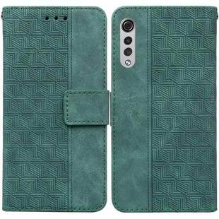 For LG Velvet / G9 5G / 4G Geometric Embossed Leather Phone Case(Green)