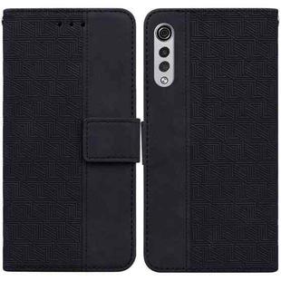 For LG Velvet / G9 5G / 4G Geometric Embossed Leather Phone Case(Black)