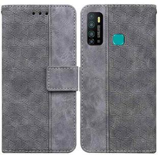 For Tecno Camon 15 Geometric Embossed Leather Phone Case(Grey)