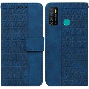 For Tecno Camon 15 Geometric Embossed Leather Phone Case(Blue)