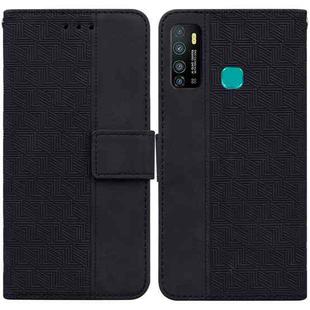 For Tecno Camon 15 Geometric Embossed Leather Phone Case(Black)