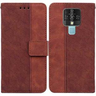 For Tecno Camon 16 Geometric Embossed Leather Phone Case(Brown)