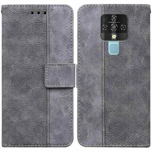 For Tecno Camon 16 Geometric Embossed Leather Phone Case(Grey)