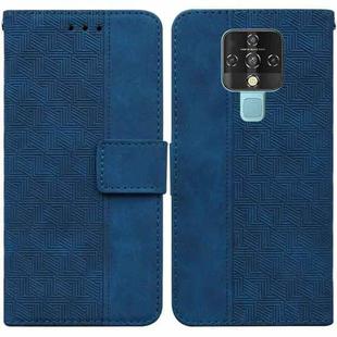 For Tecno Camon 16 Geometric Embossed Leather Phone Case(Blue)
