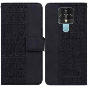 For Tecno Camon 16 Geometric Embossed Leather Phone Case(Black)