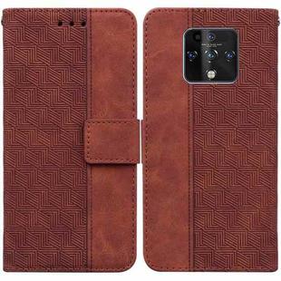 For Tecno Camon 16 Premier Geometric Embossed Leather Phone Case(Brown)