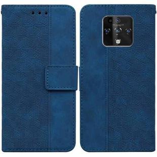 For Tecno Camon 16 Premier Geometric Embossed Leather Phone Case(Blue)