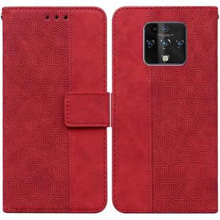 For Tecno Camon 16 Premier Geometric Embossed Leather Phone Case(Red)
