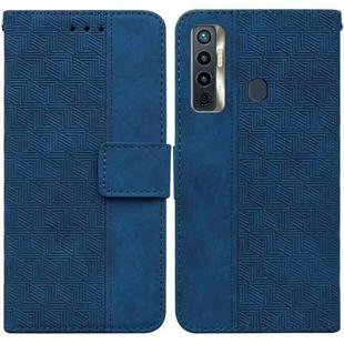 For Tecno Camon 17 Geometric Embossed Leather Phone Case(Blue)