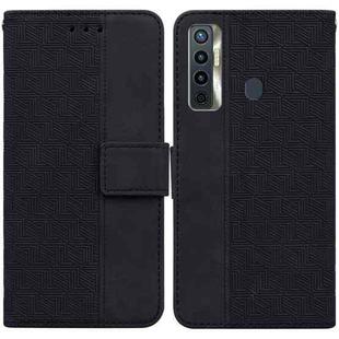 For Tecno Camon 17 Geometric Embossed Leather Phone Case(Black)