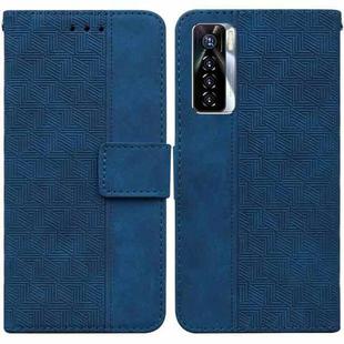 For Tecno Camon 17 Pro Geometric Embossed Leather Phone Case(Blue)