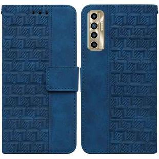 For Tecno Camon 17P Geometric Embossed Leather Phone Case(Blue)