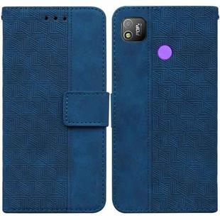 For Tecno Pop 4 Geometric Embossed Leather Phone Case(Blue)